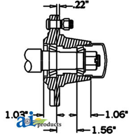 A & I PRODUCTS Hub & Spindle Assy. (5 Stud) 21" x6" x5" A-HS27605S55